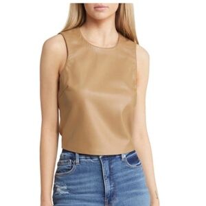 Good American - Faux Leather Crop Top